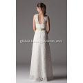  Sheath Column V-neck Floor-length Lace Wedding Dress Manufactory